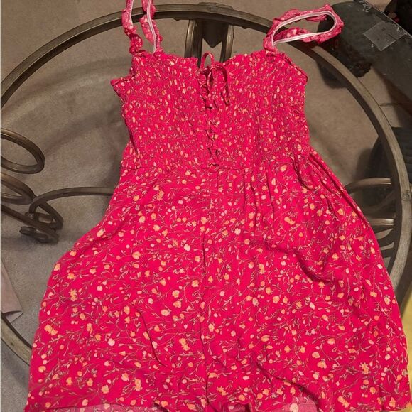 Lily Rose Vibrant Red Floral Romper - Picture 1 of 3